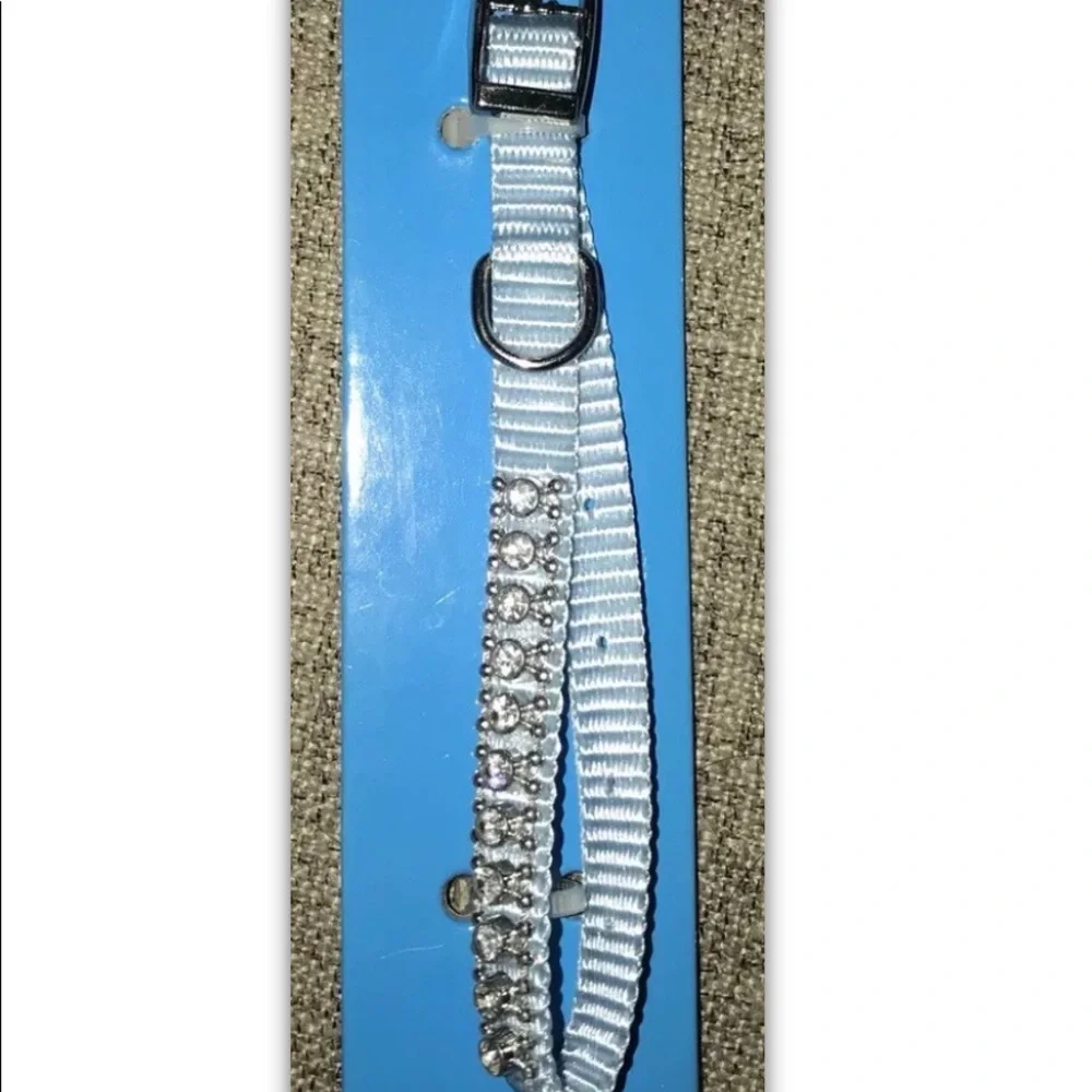 Pet Pride Baby Blue Rhinestone Small Dog Cat Puppy Kitten Adjustable 6-9” Collar
